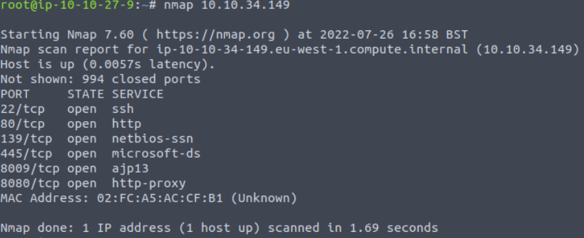 Nmap port scan