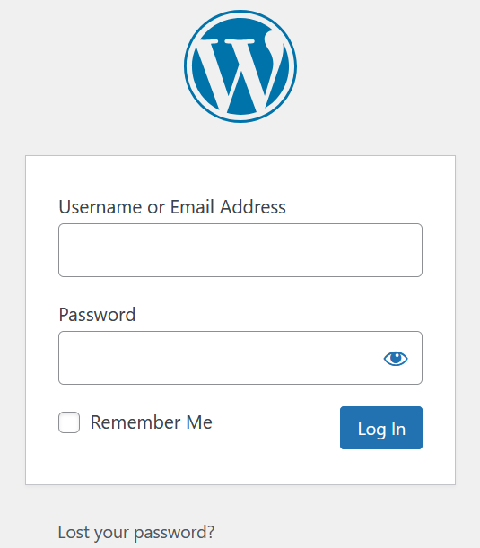 Wordpress login